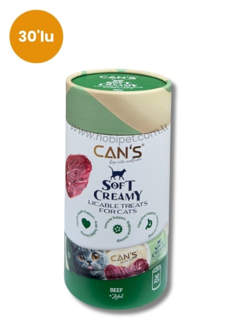 Can’s Soft Creamy Sığır Etli Kedi Ödül Kreması 15 gr x 30’lu