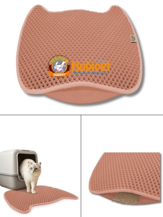 Cattie M Boy Kedi Kafası Model Kum Toplayıcı Kedi Paspası Pembe 50×50cm - 1
