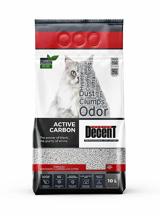 Decent Premium Aktif Karbonlu Bentonit Kedi Kumu 10 Lt - 1