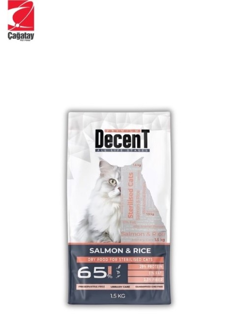 Decent Somonlu ve Pirinçli Kısırlaştırılmış Kedi Maması 1.5 Kg