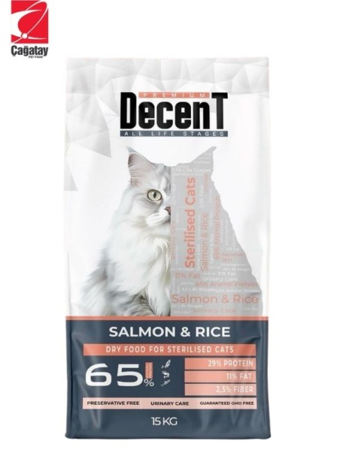 Decent Somonlu ve Pirinçli Kısırlaştırılmış Kedi Maması 15 Kg