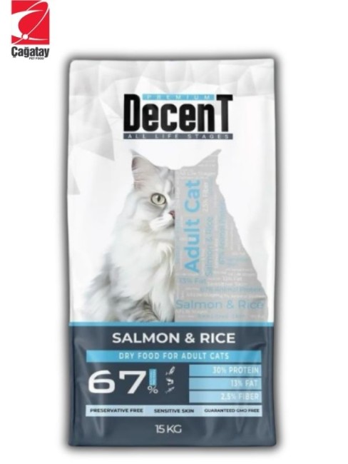 Decent Somonlu ve Pirinçli Yetişkin Kedi Maması 15 Kg
