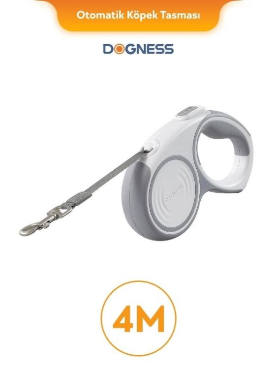 Dogness R06 Otomatik Kedi Köpek Gezdirme Tasması 4 Metre Beyaz (R06-4W) - 1