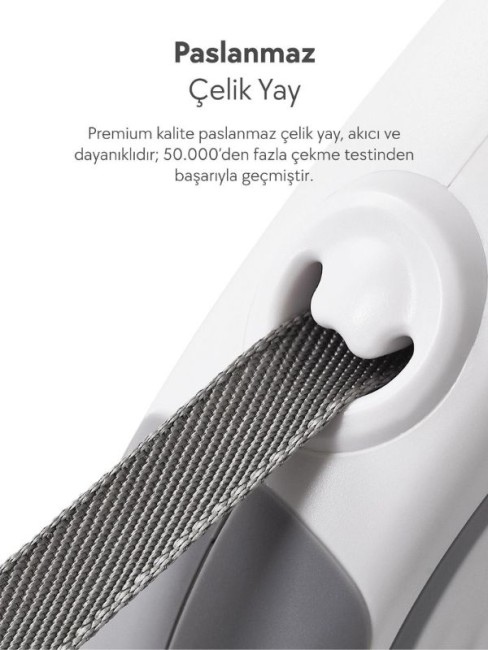 Dogness R06 Otomatik Kedi Köpek Gezdirme Tasması 4 Metre Gri (R06-4G) - 4