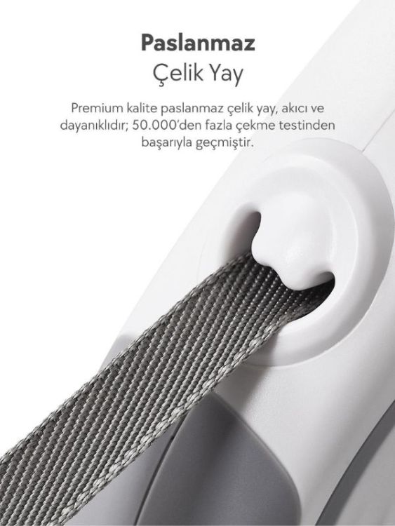 Dogness R06 Otomatik Kedi Köpek Gezdirme Tasması 4 Metre Gri (R06-4G) - 4