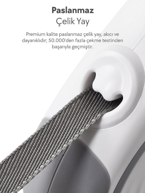 Dogness R06 Otomatik Kedi Köpek Gezdirme Tasması 5 Metre Kırmızı (R06-5R) - 3