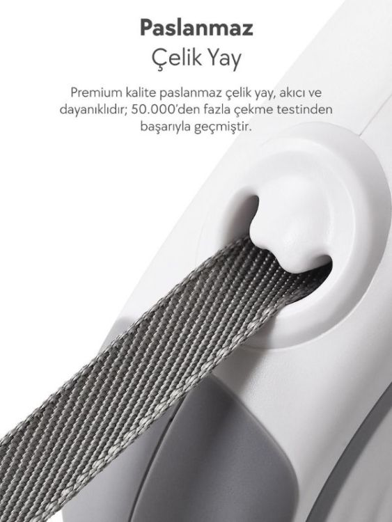 Dogness R06 Otomatik Kedi Köpek Gezdirme Tasması 5 Metre Kırmızı (R06-5R) - 3