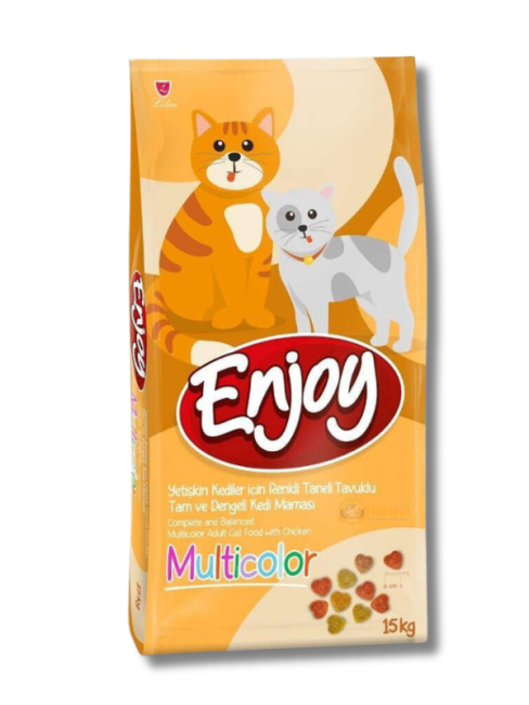 Enjoy Multi Color Renkli Taneli Yetişkin Kedi Mamasi 15 Kg