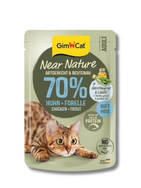 GimCat Near Nature Tavuklu & Alabalıklı Kedi Pouch Maması 85 Gr - 1