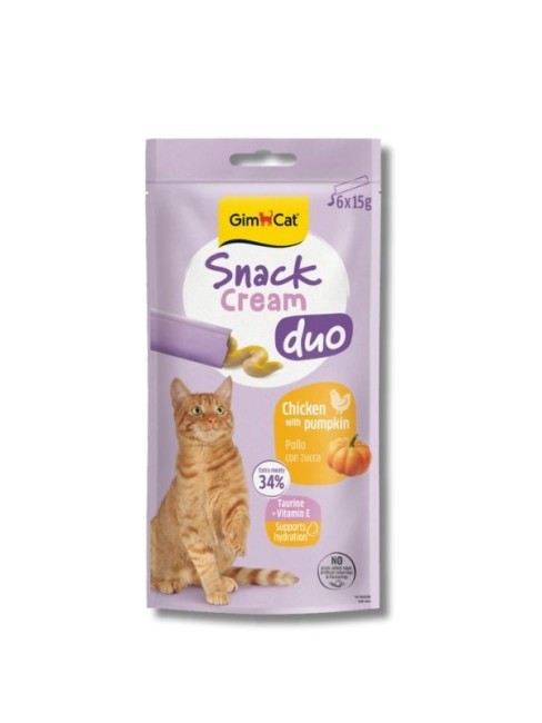 GimCat Snack Cream Duo Tavuklu ve Bal Kabaklı Krema Kedi Ödülü 15 g (6’lı)