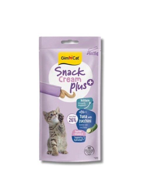 GimCat Snack Cream Plus Ton Balıklı ve Kabaklı Krema Yavru Kedi Ödülü 15 g (6’lı)