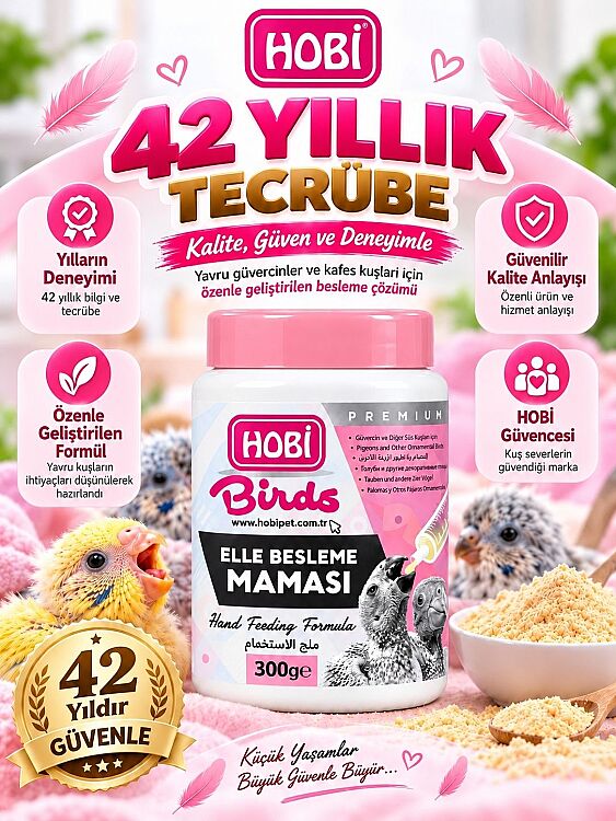 Hobi Güvercin ve Kafes Kuşları İçin Protein, Vitamin ve Probiyotik İçerikli Yavru Elle Besleme Maması 300 gr - 5