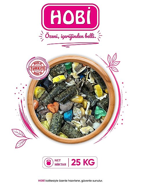 Hobi Kemirgen Yemi (Tavşan-Hamster-Ginepig) 25 Kg