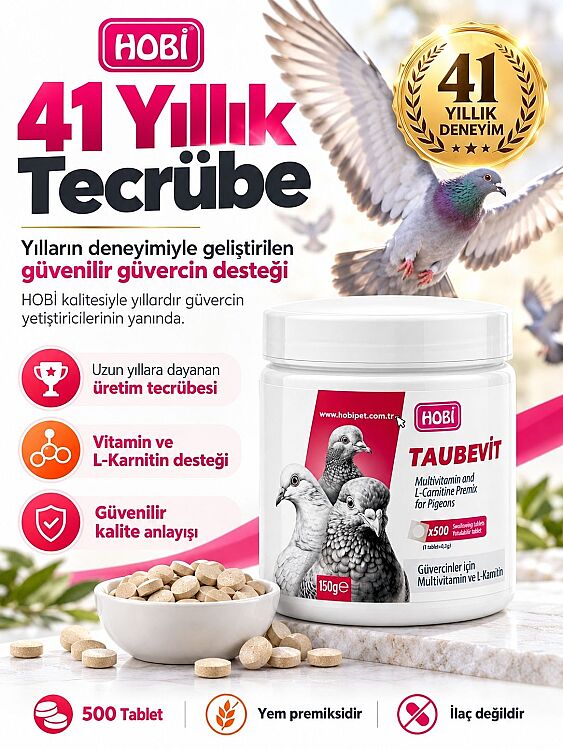 Hobi Taubevit Yavru Güvercin Hapı Multivitamin ve L-Karnitin 500 Adet - 4