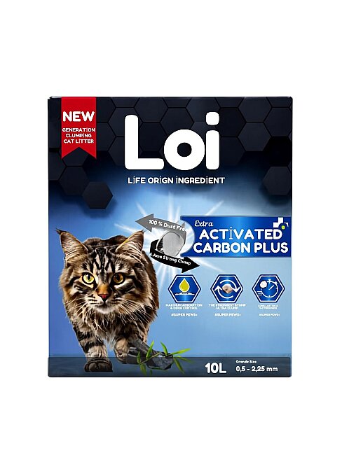 Loi Aktif Karbonlu Bentonit Kedi Kumu 10 Litre (Kutu)