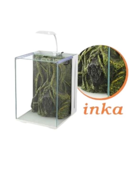 Nubios Nano Akvaryum İnka Dekorlu Beyaz 20x22x29 Cm (670-NB-A20-İNKA-B) - 1