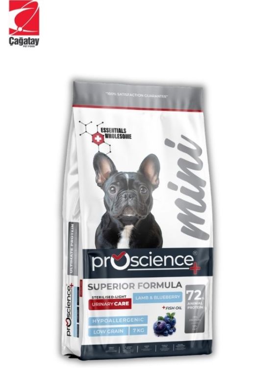 Pro Science Kuzulu ve Yaban Mersinli Kısırlaştırılmış Mini Irk Köpek Maması 7 Kg - 1