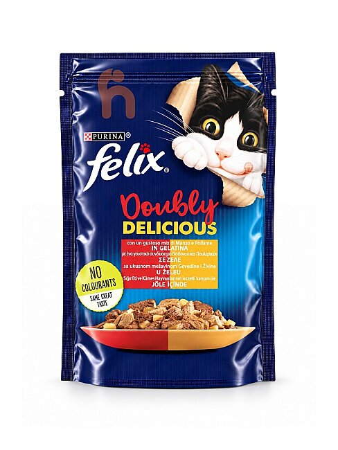 Purina Felix Sığır Etli Ve Kümes Hayvanlı Pouch Yaş Maması 85 Gr