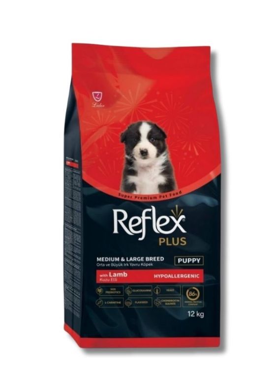 Reflex Plus Kuzu Etli Orta ve Büyük Irk Yavru Köpek Maması 12 kg - 1