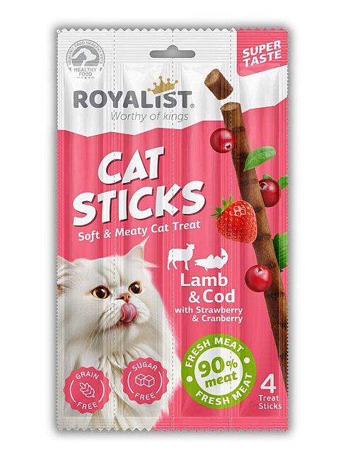 Royalist Kuzu Etli Morina Balıklı Kedi Sticks 4 Lü 20 Gr