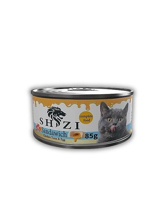 Shizi Gourmet Tavuklu Ton Balıklı ve Yumurtalı Ezme Kedi Konserve Maması 85 Gr - 1