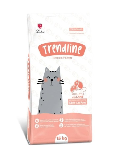 Trendline Kuzu Etli ve Pirinçli Yetişkin Kedi Maması 15 kg
