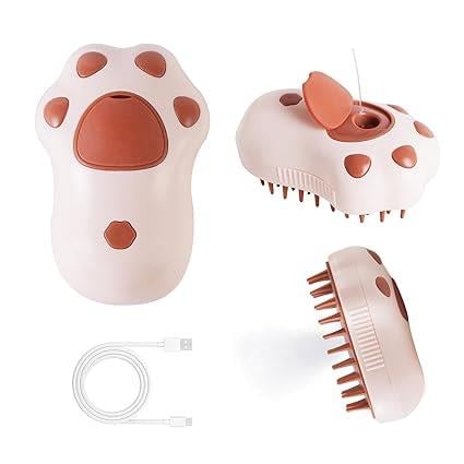 Zampa Buharlı Kedi & Köpek Tarağı 7x10 cm Pembe/Kahverengi XRK-05  - 2